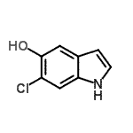 结构式 CAS# 172078-40-9, 6-氯-1H-吲哚-5-醇