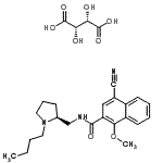 CAS 登录号：173429-65-7， (2S,3S)-2,3-二羟基琥珀酸-N-{[(2S)-1-丁基-2-吡咯烷基]甲基}-4-氰基-1-甲氧基-2-萘甲酰胺(1:1)