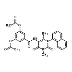CAS 登录号：176379-37-6， 5-{[6-氨基-3-甲基-1-(1-萘基)-2,4-二氧代-1,2,3,4-四氢-5-嘧啶基]氨基甲酰}-1,3-亚苯基二乙酸酯