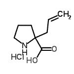 结构式 CAS# 177206-69-8, 2-烯丙基脯氨酸盐酸盐(1:1)