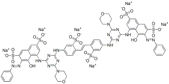 CAS#: 17791-81-0， Hexasodium 4,4'-[Vinylenebis[(3-Sulphonato-4,1-Phenylene)Imino[6-Morpholino-1,3,5-Triazine-4,2-Diyl]Imino]]Bis[5-Hydroxy-6-(Phenylazo)Naphthalene-2,7-Disulphonate]