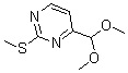结构式 CAS# 180869-36-7, 4-(二甲氧基甲基)-2-(甲硫基)-嘧啶