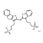CAS 登录号：183365-76-6， 钠3-(2-{(Z)-[3-(3-磺酸丙基)-1,3-苯并噻唑-2(3H)-亚基]甲基}[1]苯并噻吩并[2,3-d][1,3]噻唑-3-鎓-3-基)-1-丙烷磺酸酯