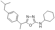CAS 登录号：184706-23-8， N-环己基-5-[1-[4-(2-甲基丙基)苯基]乙基]-1,3,4-恶二唑-2-胺