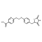 CAS 登录号：186751-40-6， 6-(2-{4-[(2,4-二氧代-1,3-噻唑烷-5-基)甲基]苯氧基}乙基)烟酸