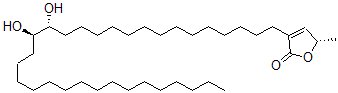 CAS 登录号：188295-46-7， (5S)-3-[(15R,16R)-15,16-二羟基三十二烷基]-5-甲基-5H-呋喃-2-酮