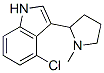 CAS 登录号：19137-84-9， 4-氯-3-(1-甲基-2-吡咯烷基)-1H-吲哚