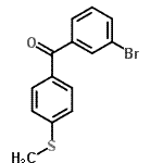 structure of CAS# 197439-23-9, (3-Bromophenyl)[4-(Methylsulfanyl)Phenyl]Methanone;3-Bromo-4'-(methylthio)benzophenone;3-Bromo-4'-(thiomethyl)benzophenone;ZINC04241961