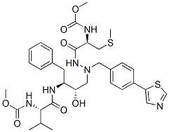 CAS#: 198903-95-6， Methyl N-[(2S)-1-[[(2S,3S)-3-Hydroxy-4-[[[(2R)-2-(Methoxycarbonylamino)-3-Methylsulfanylpropanoyl]Amino]-[[4-(1,3-Thiazol-5-Yl)Phenyl]Methyl]Amino]-1-Phenylbutan-2-Yl]Amino]-3-Methyl-1-Oxobutan-2-Yl]Carbamate