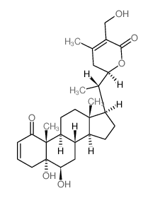 CAS 登录号：19891-82-8， (22R)-5,6beta,22,27-四羟基-1-氧代-5alpha-麦角甾-2,24-二烯-26-酸 gamma-内酯