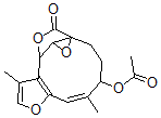 CAS 登录号：20149-41-1， (1aS,4R,5Z,10S,10aS)-4-乙酰氧基-3,4,10,10alpha-四氢-5,9-二甲基-2H-10,1alpha-(环氧甲桥)环氧乙烷并[4,5]环癸并[1,2-b]呋喃-12-酮