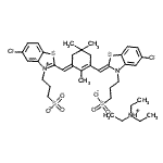 CAS 登录号：202135-09-9， N,N-二乙基乙铵3-[(2Z)-5-氯-2-{[(3E)-3-{[5-氯-3-(3-磺酸丙基)-1,3-苯并噻唑-3-鎓-2-基]亚甲基}-2,5,5-三甲基-1-环己烯-1-基]亚甲基}-1,3-苯并噻唑-3(2H)-基]-1-丙烷磺酸酯