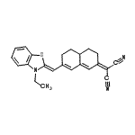 CAS 登录号：20749-75-1， {7-[(Z)-(3-乙基-1,3-苯并噻唑-2(3H)-亚基)甲基]-4,4A,5,6-四氢-2(3H)-萘亚基}丙二腈