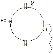 CAS 登录号：22368-82-7， 19-庚基-10-羟基-1,5,10,14-四氮杂环十九烷-15-酮
