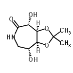 CAS 登录号：229643-51-0， (3aR,4R,8R,8aS)-4,8-二羟基-2,2-二甲基六氢-5H-[1,3]二氧杂环戊并[4,5-d]氮杂卓-5-酮
