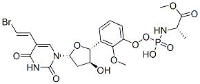CAS 登录号：232925-18-7， N-[[5-[(E)-2-溴乙烯基]-2'-脱氧尿苷-5'-O-基](苯氧基)磷酰]-L-丙氨酸甲酯