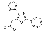CAS 登录号：23821-62-7， (2-苯基-4-噻吩-2-基-噻唑-5-基)-乙酸