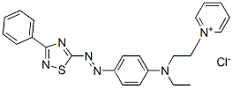 CAS 登录号：24219-23-6， 1-[2-[N-乙基-4-[(3-苯基-1,2,4-噻二唑-5-基)偶氮]苯胺基]乙基]吡啶鎓氯化物