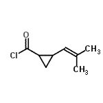 CAS 登录号：243864-54-2， 2-(2-甲基-1-丙烯-1-基)环丙烷甲酰氯