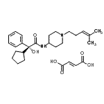 CAS 登录号：244277-89-2， (2R)-2-环戊基-2-羟基-N-[1-(4-甲基-3-戊烯-1-基)-4-哌啶基]-2-苯基乙酰胺(2E)-2-丁烯二酸酯(1:1)