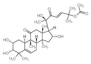 CAS 登录号：25383-25-9， (10alpha)-25-乙酰氧基-2alpha,3alpha,16alpha,20-四羟基-9beta-甲基-19-去甲羊毛甾-5,23-二烯-11,22-二酮