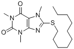 CAS 登录号：25837-26-7， 8-(癸基硫代)-3,7-二氢-1,3,7-三甲基-1H-嘌呤-2,6-二酮