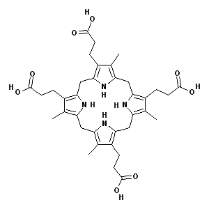 CAS 登录号：2624-63-7， 3,8,13,17-四甲基-5,10,15,20,22,24-六氢卟啉-2,7,12,18-四丙酸