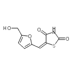 CAS 登录号：262601-99-0， (5E)-5-{[5-(羟基甲基)-2-呋喃基]亚甲基}-1,3-噻唑烷-2,4-二酮