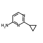 结构式 CAS# 265324-26-3, 2-环丙基-4-嘧啶胺
