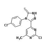 CAS 登录号：266337-73-9， 5-(2-氯-6-甲基-4-嘧啶基)-4-(4-氯苯基)-2,4-二氢-3H-1,2,4-三唑-3-硫酮