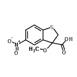 CAS 登录号：26759-54-6， 3-甲氧基-5-硝基-2,3-二氢-1-苯并噻吩-3-羧酸