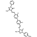 CAS 登录号：26841-50-9， 4-[(3,3'-二氯-4'-{[3-甲基-1-(4-甲基苯基)-5-氧代-4,5-二氢-1H-吡唑-4-基]偶氮}-4-联苯基)偶氮]-5-甲基-2-苯基-2,4-二氢-3H-吡唑-3-酮