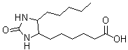 CAS 登录号：27386-24-9， 6-(2-氧代-5-戊基-4-咪唑烷基)己酸