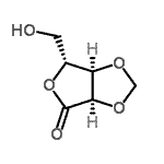 CAS 登录号：279682-97-2， (3aR,6R,6aR)-6-(羟基甲基)二氢呋喃并[3,4-d][1,3]二氧杂环戊烯-4(3aH)-酮