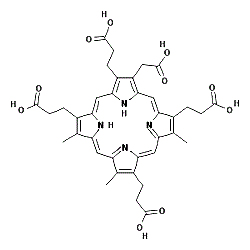 CAS 登录号：28100-78-9， 3-(羧甲基)-8,13,17-三甲基-21H,23H-卟吩-2,7,12,18-四丙酸