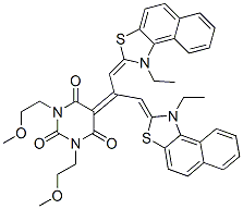 CAS 登录号：28279-27-8， 5-[2-(1-乙基萘并[1,2-d]噻唑-2(3H)-亚基)-1-[(1-乙基萘并[1,2-d]噻唑-2(3H)-亚基)甲基]亚乙基]-1,3-二(2-甲氧基乙基)巴比妥酸
