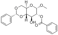 CAS 登录号:28642-64-0, 甲基 4,6-O-(苯基亚甲基)-alpha-D-吡喃葡萄糖苷 2-苯甲酸酯