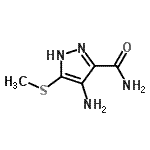 CAS 登录号：28668-18-0， 4-氨基-5-(甲硫基)-1H-吡唑-3-甲酰胺