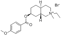 CAS 登录号：28798-18-7， [(4aS,7S,8aR)-2-乙基-2-甲基-3,4,4a,5,6,7,8,8a-八氢-1H-异喹啉-2-鎓-7-基] 4-甲氧基苯甲酸酯溴化物