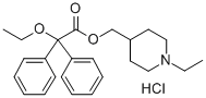 CAS 登录号：2893-42-7， 2,2-二苯基-2-乙氧基乙酸(1-乙基-4-哌啶基)甲酯盐酸盐
