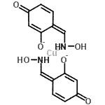 CAS 登录号：29724-75-2， 铜(2+)二{(6Z)-6-[(羟基氨基)亚甲基]-3-氧代-1,4-环己二烯-1-醇}