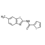 CAS 登录号：301236-19-1， N-(6-甲基-1,3-苯并噻唑-2-基)-2-噻吩甲酰胺
