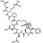CAS 登录号：30635-27-9， 1-{[(4R,7S,10S,13R,16S,19R)-19-氨基-7-(2-氨基-2-氧代乙基)-10-(3-氨基-3-氧代丙基)-13,16-二苄基-6,9,12,15,18-五氧代-1,2-二硫杂-5,8,11,14,17-五氮杂环二十烷-4-基]羰基}脯氨酰-N<sup>5</sup>-(二氨基亚甲基)-L-鸟氨酰甘氨酰胺