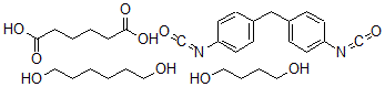 CAS 登录号:30662-91-0, 己二酸与1,4-丁二醇,1,6-己二醇和1,1'-亚甲基二(4-异氰酸苯)的聚合物