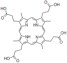 CAS 登录号：31110-56-2， 3,3',3'',3'''-(3,8,13,18-四甲基-5,10,15,20,22,24-六氢卟啉-2,7,12,17-四基)四丙酸
