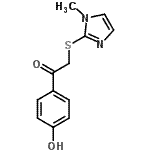 结构式 CAS# 313666-46-5, 1-(4-羟基苯基)-2-[(1-甲基-1H-咪唑-2-基)硫基]乙酮
