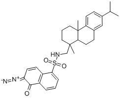 CAS 登录号：31701-23-2， 5-[(1,4alpha-二甲基-7-丙-2-基-2,3,4,9,10,10a-六氢菲-1-基)甲基氨基磺酰基]-2-偶氮基萘-1-醇