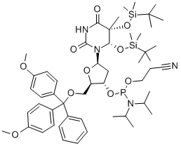 CAS#: 318497-58-4， (5R,6S)-5'-O-[Bis(4-Methoxyphenyl)Phenylmethyl]-5,6-Bis[[(1,1-Dimethylethyl)Dimethylsilyl]Oxy]-5,6-Dihydro-Thymidine 3'-[2-Cyanoethyl Bis(1-Methylethyl)Phosphoramidite]