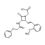 CAS 登录号：321870-68-2， {(2R,3S)-2-[(E)-2-(2-甲氧基苯基)乙烯基]-4-氧代-3-[(苯氧基乙酰基)氨基]-1-氮杂环丁基}乙酸