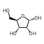 结构式 CAS# 32445-75-3, alpha-D-呋喃核糖